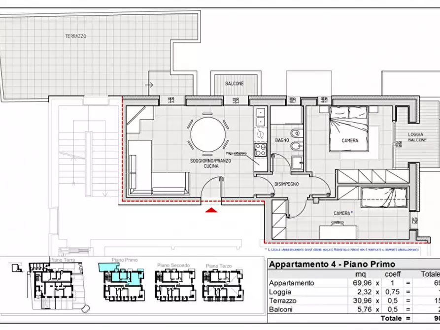 Immagine 3 di Appartamento in vendita  in via Sardegna a Misano Adriatico