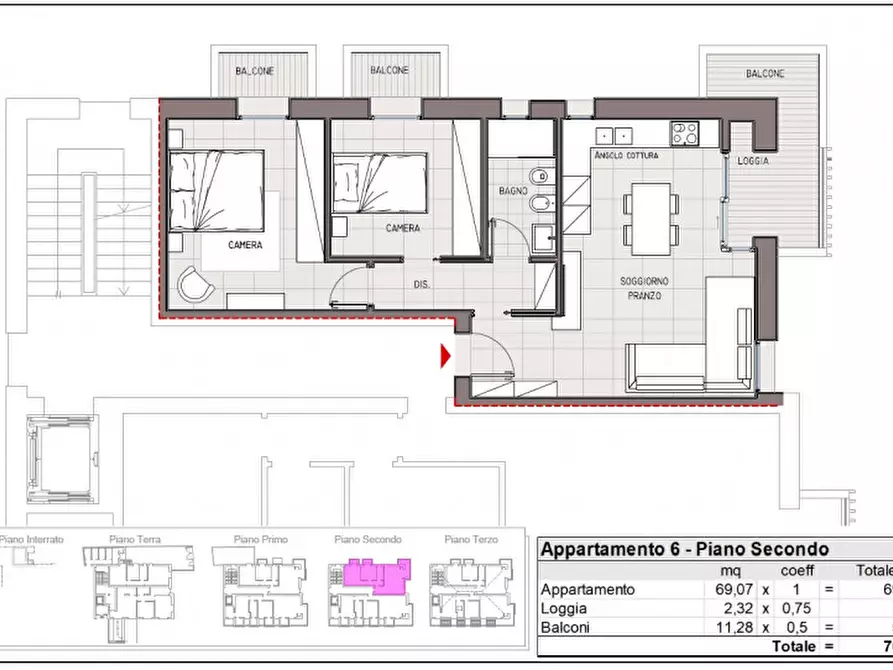 Immagine 3 di Appartamento in vendita  in via Sardegna a Misano Adriatico