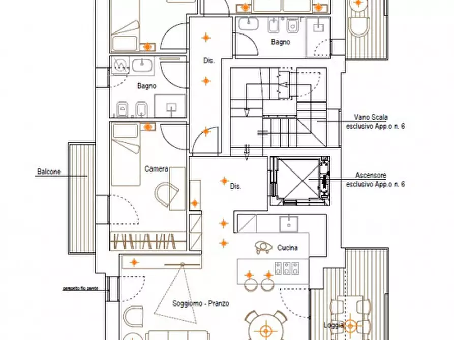 Immagine 4 di Attico in vendita  in viale Galliano a Riccione