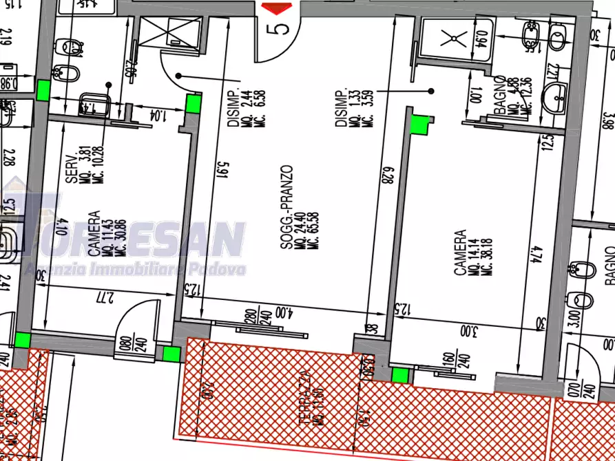 Immagine 26 di Appartamento in vendita  in via savonarola a Padova