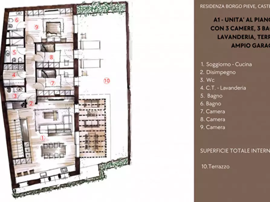 Immagine 5 di Attico in vendita  a Castelfranco Veneto