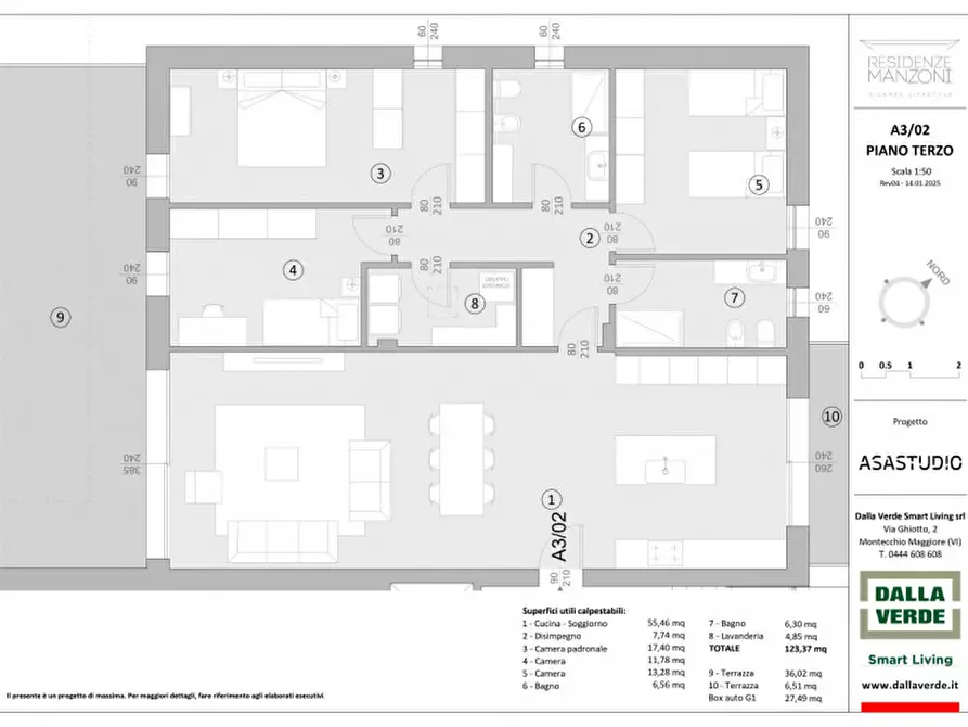 Immagine 7 di Attico in vendita  in Viale Alessandro Manzoni a Vicenza