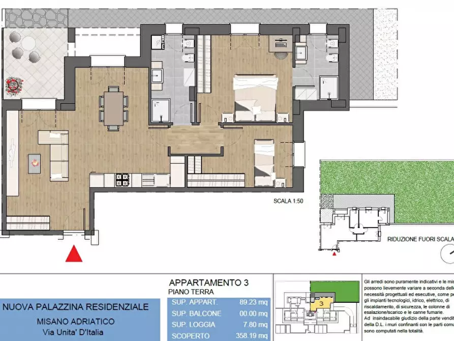 Immagine 2 di Appartamento in vendita  in via Unità d'Italia a Misano Adriatico