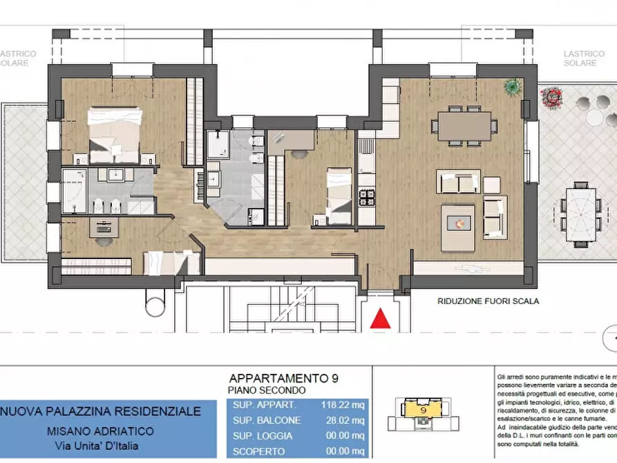 Immagine 2 di Attico in vendita  in via Unità d'Italia a Misano Adriatico