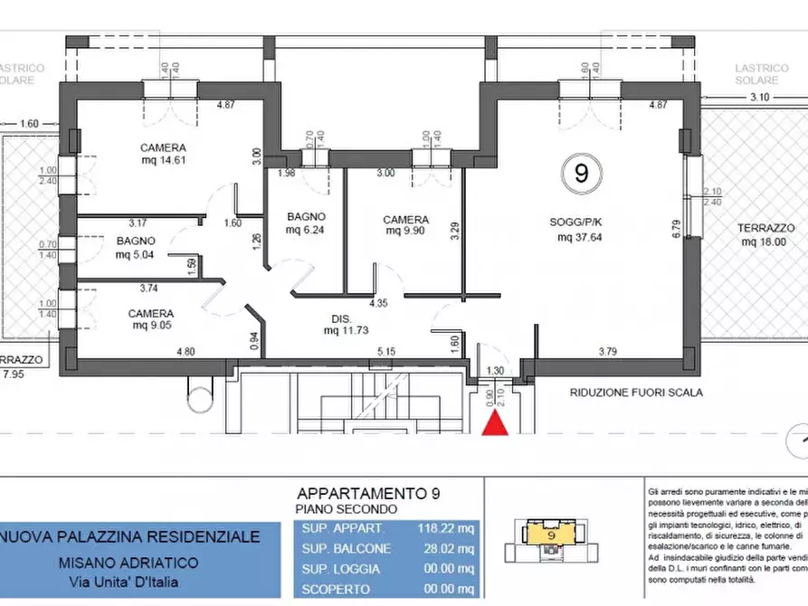 Immagine 3 di Attico in vendita  in via Unità d'Italia a Misano Adriatico