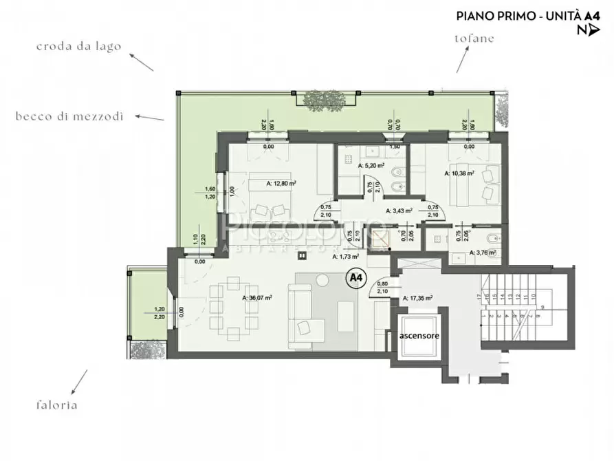 Immagine 18 di Appartamento in vendita  in località Ronco a Cortina D'ampezzo