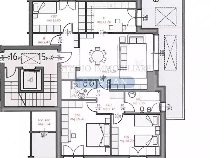 Immagine 10 di Attico in vendita  in via angelo curioni a Gallarate