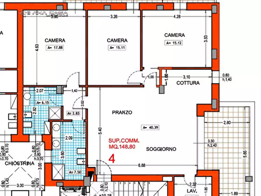 Immagine 7 di Appartamento in vendita  in via cavallotti a Pesaro