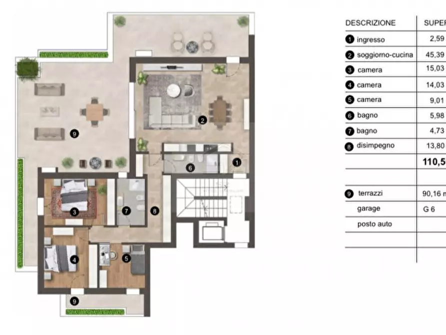 Immagine 11 di Attico in vendita  in Via Cesare Battisti a Albignasego