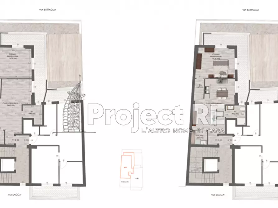 Immagine 3 di Appartamento in vendita  in Via Sacca a Reggio Di Calabria