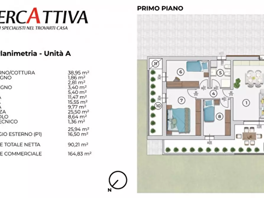 Immagine 2 di Appartamento in vendita  in via tunisi a Padova