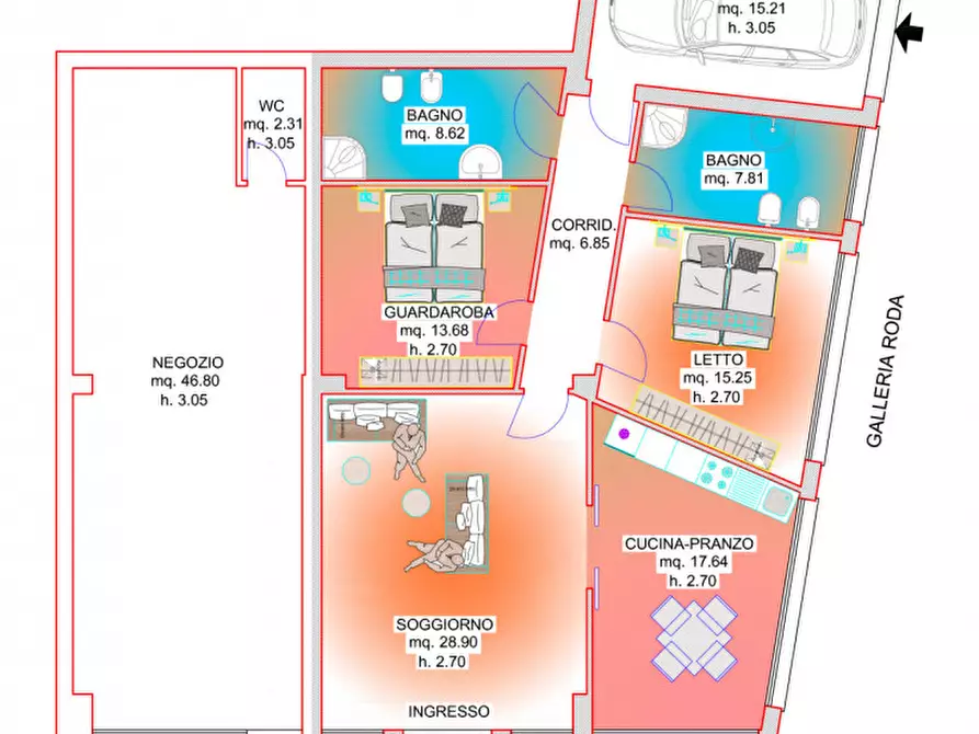 Immagine 3 di Negozio in vendita  in via Miani a Rovigo