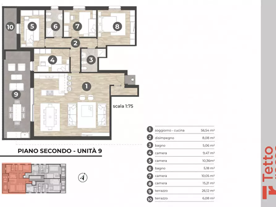 Immagine 2 di Attico in vendita  in via fantina a Padova