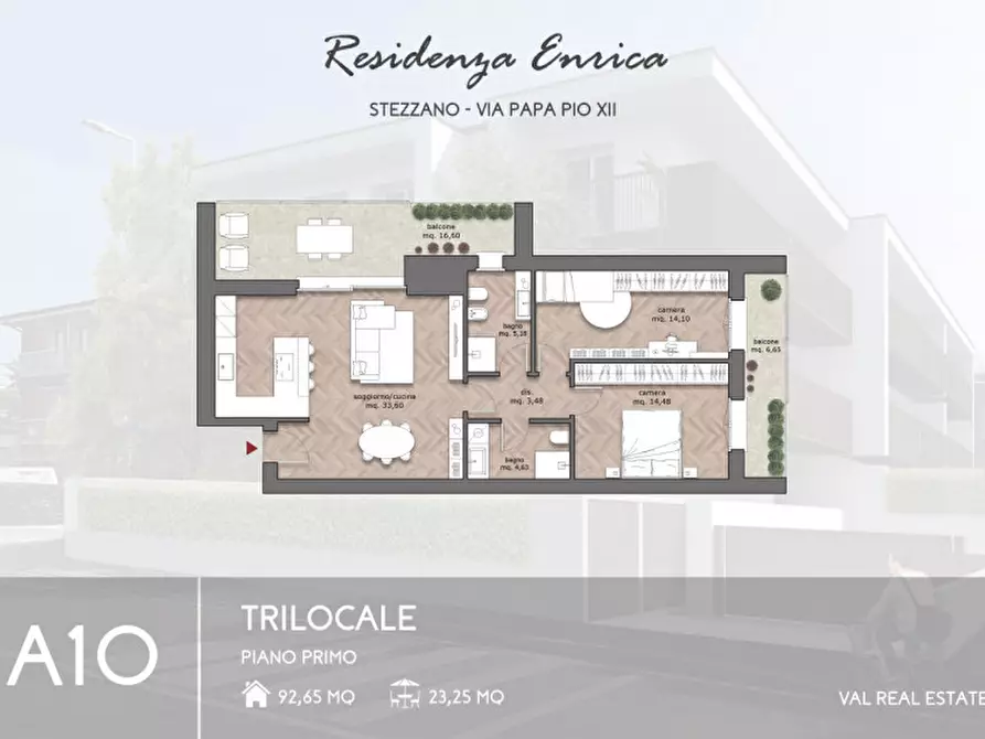 Immagine 4 di Appartamento in vendita  in Via Papa Pio XII a Stezzano