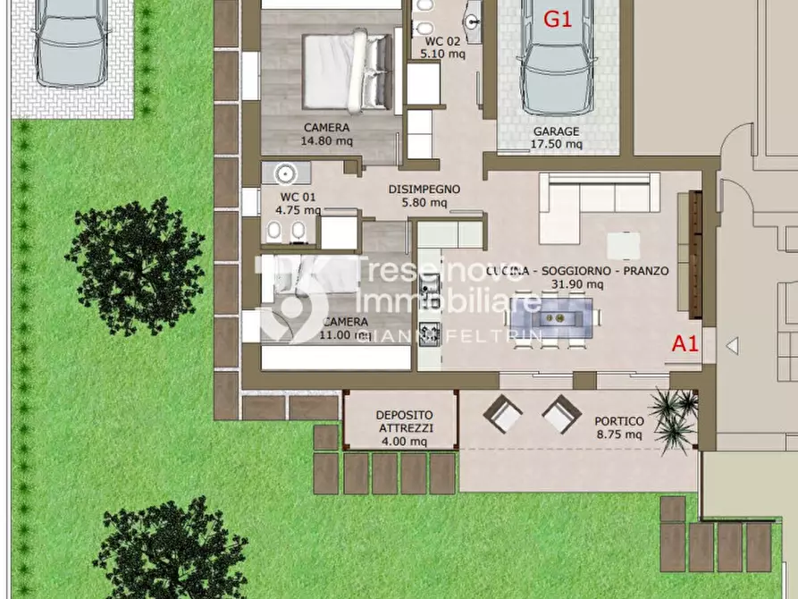 Immagine 24 di Appartamento in vendita  in Via Pirandello a Carbonera