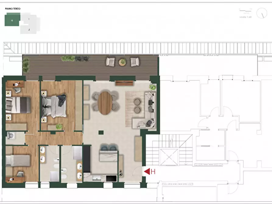 Immagine 6 di Appartamento in vendita  a Cesena