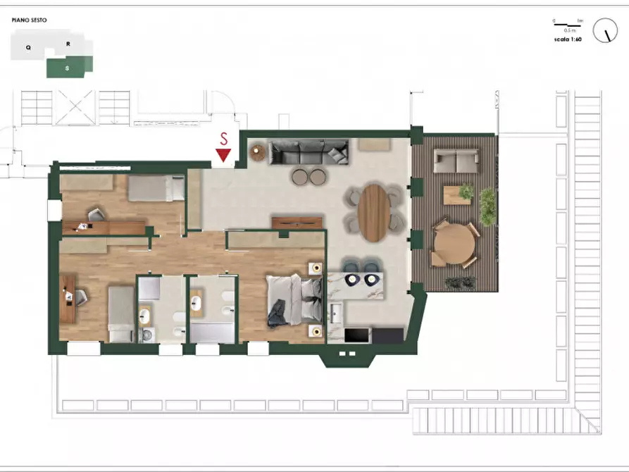 Immagine 5 di Appartamento in vendita  a Cesena