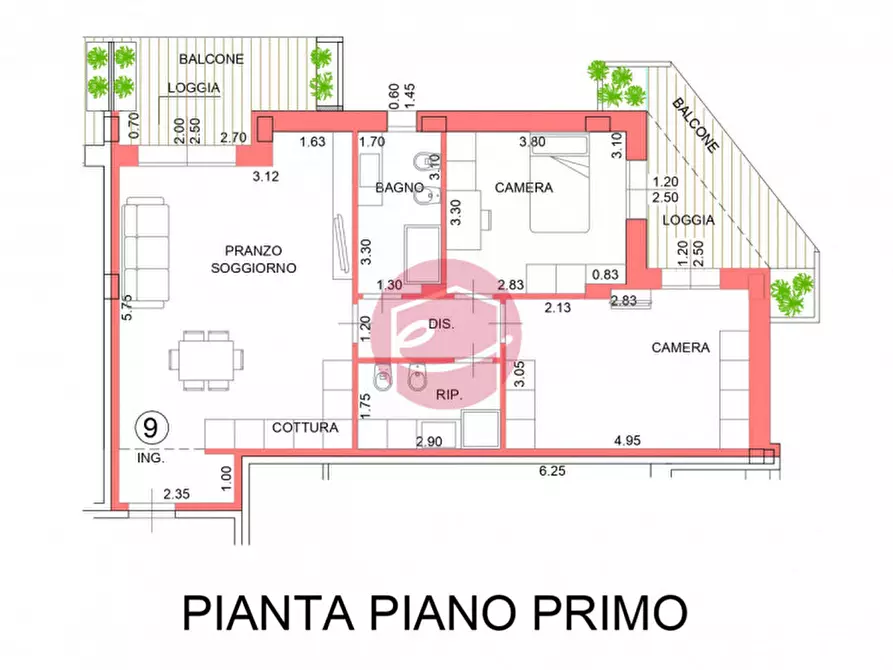 Immagine 13 di Appartamento in vendita  a San Mauro Pascoli