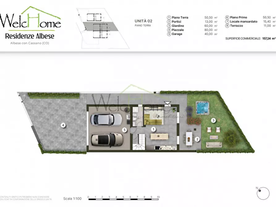 Immagine 7 di Villetta a schiera in vendita  a Albese Con Cassano