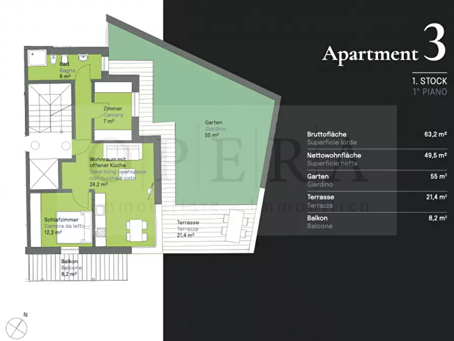 Immagine 3 di Appartamento in vendita  in Ega Centro a Nova Ponente .Deutschnofen.