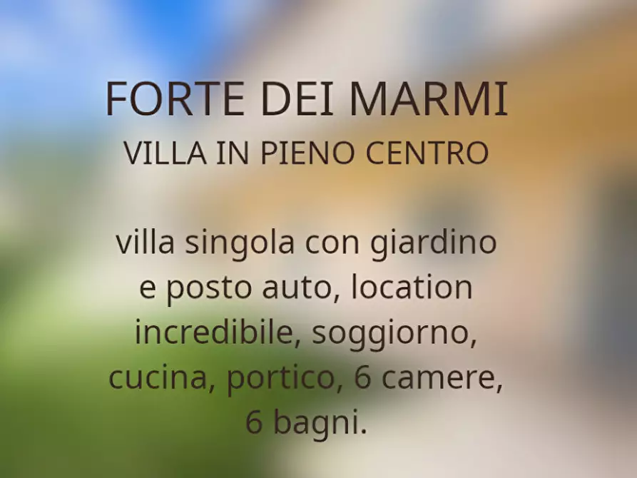 Immagine 1 di Villa in vendita  in Via Cesare Giorgini a Forte Dei Marmi