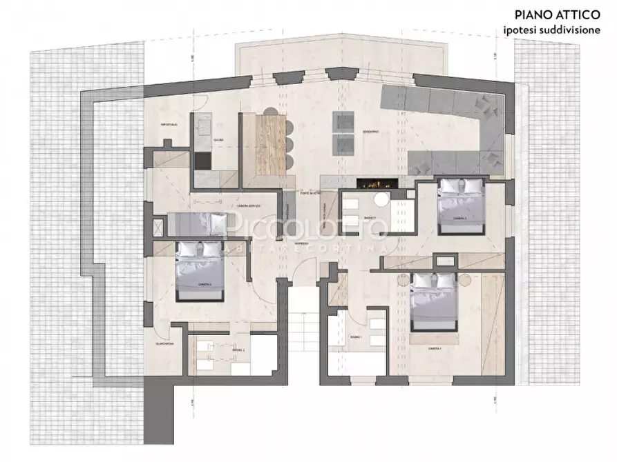 Immagine 18 di Attico in vendita  a Cortina D'ampezzo