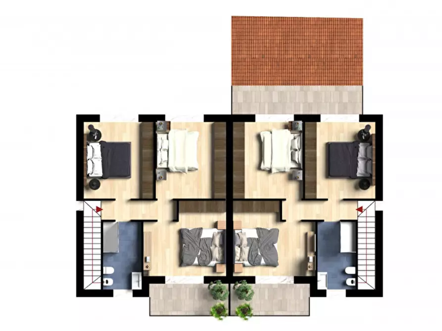 Immagine 2 di Casa bifamiliare in vendita  in Via Vittorio Alfieri a Vedano Al Lambro