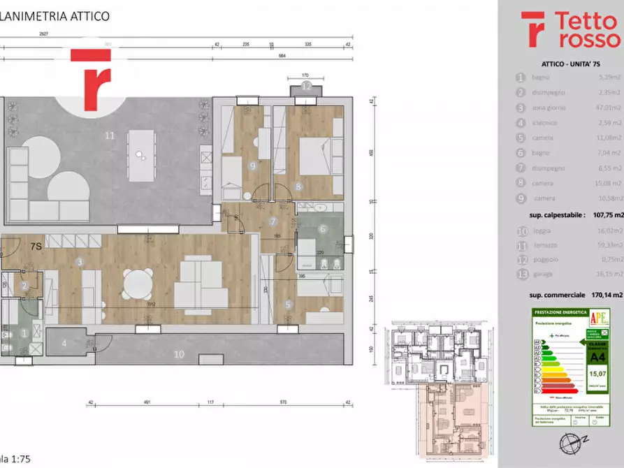 Immagine 16 di Attico in vendita  a Legnaro