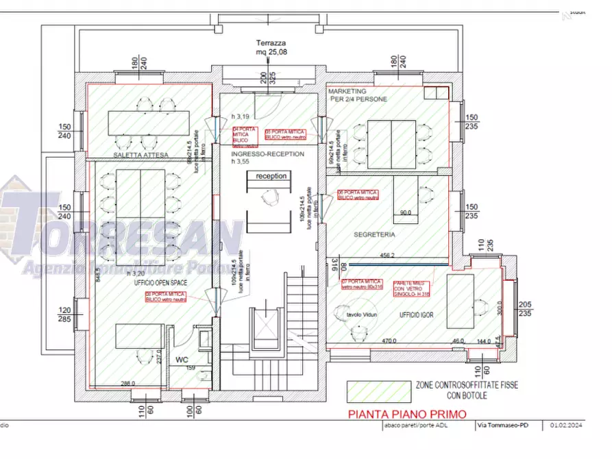 Immagine 34 di Ufficio in affitto  in via Nicolò Tommaseo 88 a Padova