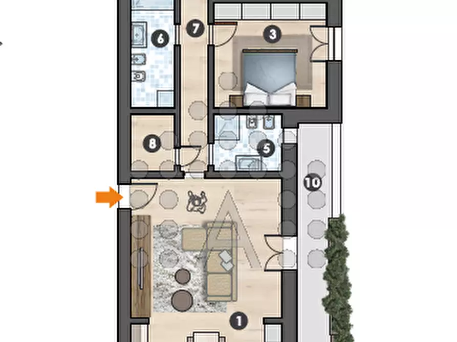 Immagine 8 di Appartamento in vendita  a Montegrotto Terme