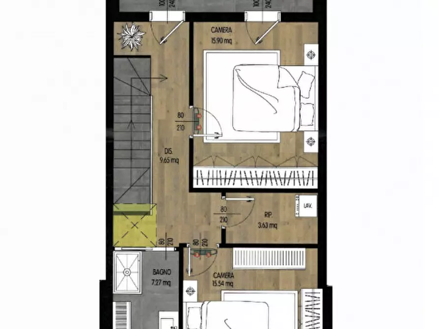 Immagine 11 di Villetta a schiera in vendita  in Via San Luigi Orione a Borgo Veneto