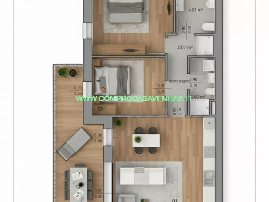 Immagine 4 di Appartamento in vendita  in via castellana a Venezia