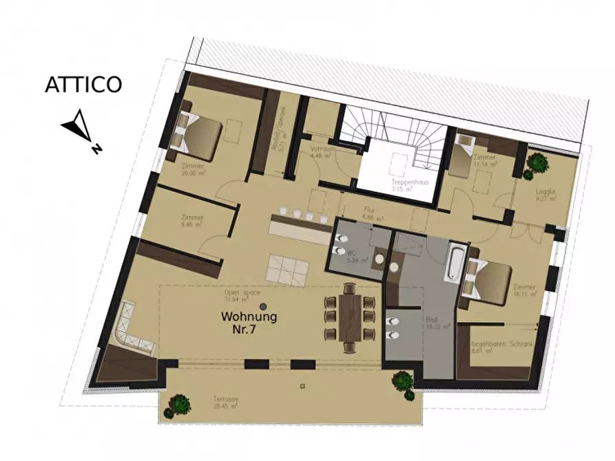 Immagine 35 di Attico in vendita  in via dei Molini a Termeno Sulla Strada Del Vino .Tramin An Der.