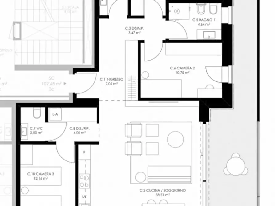 Immagine 23 di Appartamento in vendita  in Via Amerigo Vespucci a Castelfranco Veneto