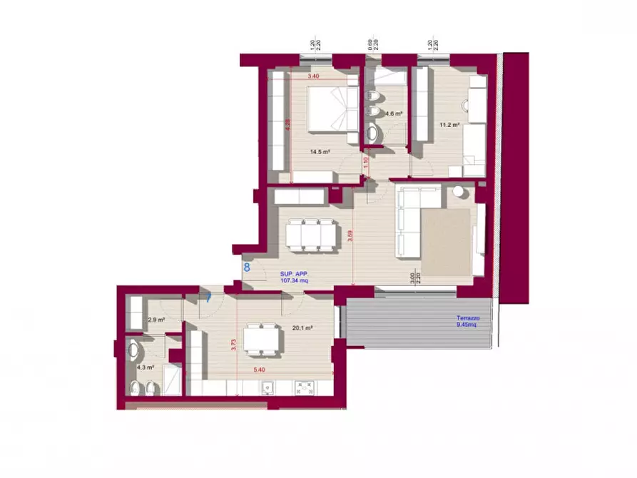 Immagine 15 di Appartamento in vendita  in Via Sertorio Pacifici a Terni