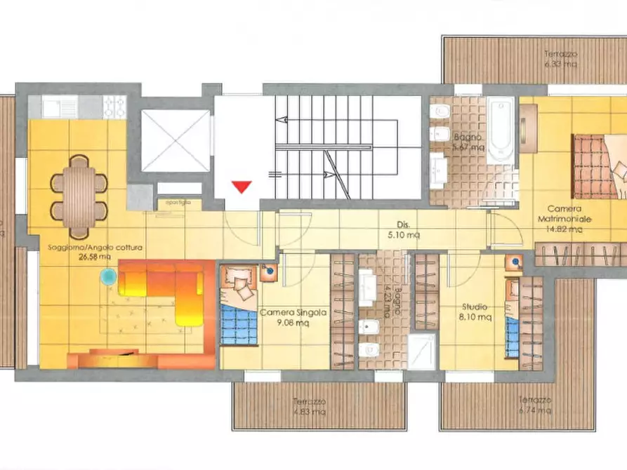 Immagine 5 di Appartamento in vendita  in Viale Bagno di Romagna a Riccione