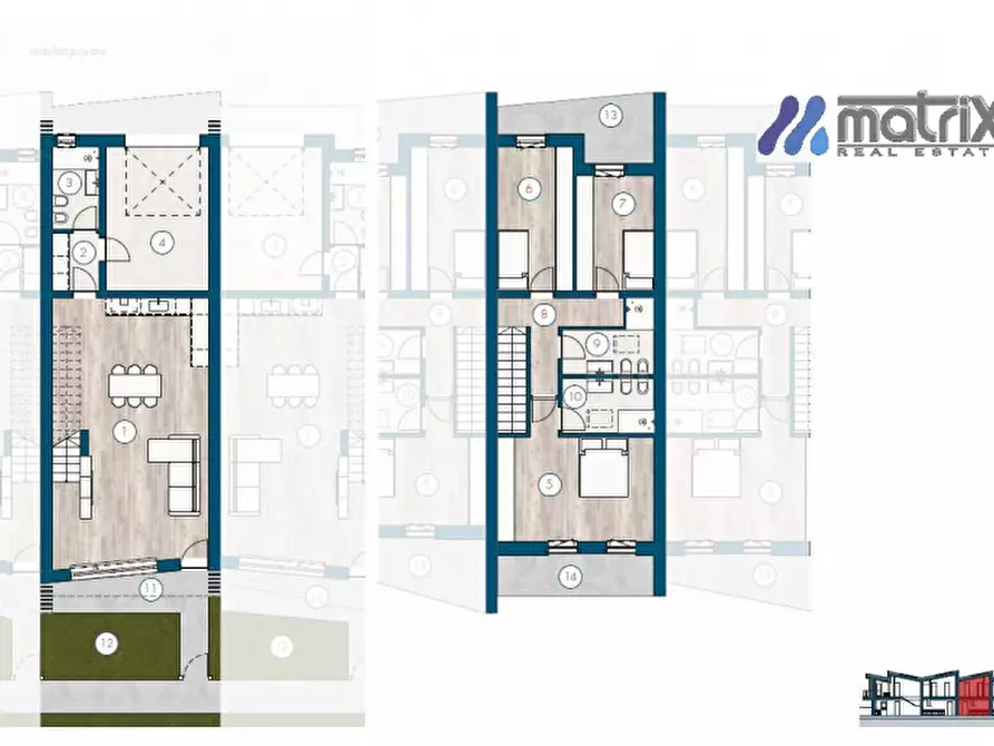 Immagine 36 di Villetta a schiera in vendita  in via michelangelo a Fosso'