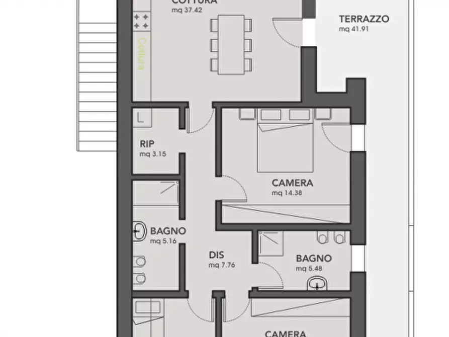 Immagine 4 di Appartamento in vendita  a Rubano