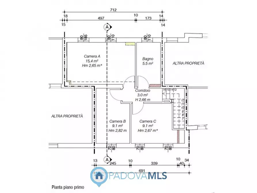 Immagine 11 di Villetta a schiera in vendita  in Lungargine Brusegana a Padova