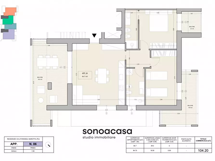 Immagine 2 di Appartamento in vendita  in via Litoranea, 186 a Mondolfo