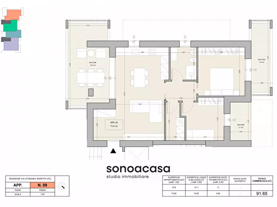 Immagine 2 di Appartamento in vendita  in via Litoranea, 186 a Mondolfo