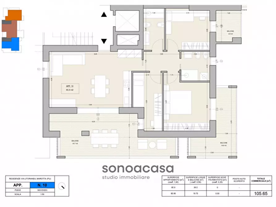 Immagine 7 di Appartamento in vendita  in via Litoranea, 186 a Mondolfo