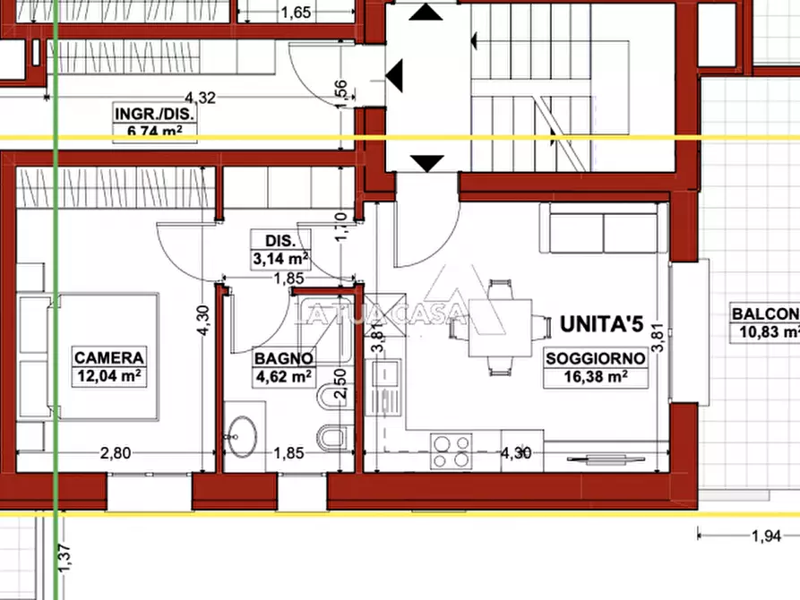 Immagine 10 di Appartamento in vendita  a Villafranca Di Verona