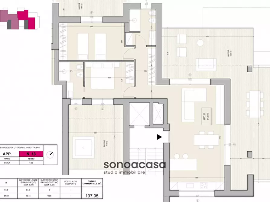 Immagine 2 di Appartamento in vendita  in via Litoranea, 186 a Mondolfo