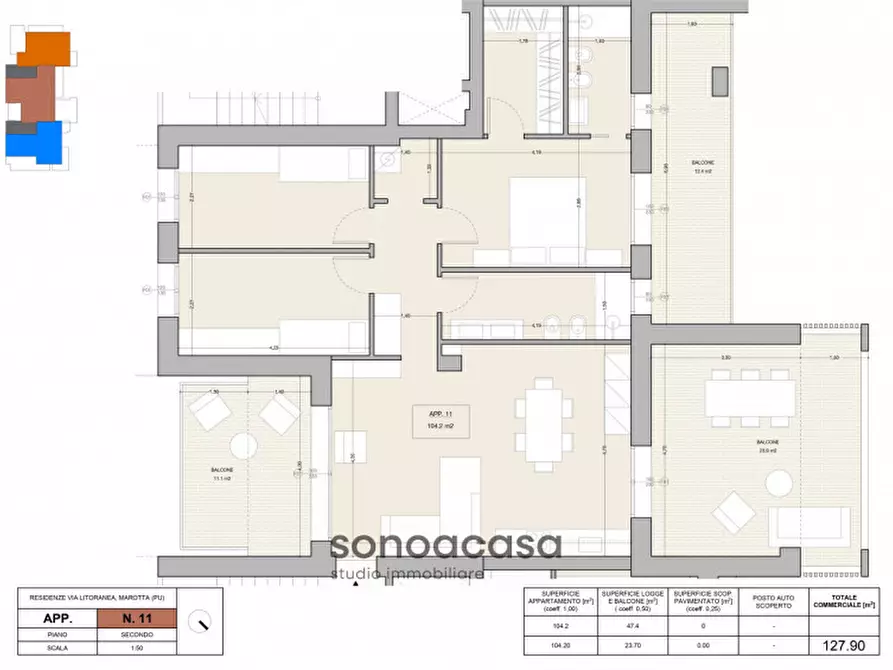 Immagine 2 di Appartamento in vendita  in via Litoranea, 186 a Mondolfo