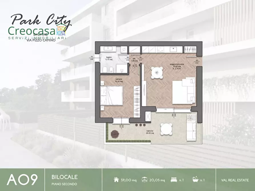 Immagine 2 di Appartamento in vendita  in Via Pizzo Camino a Dalmine