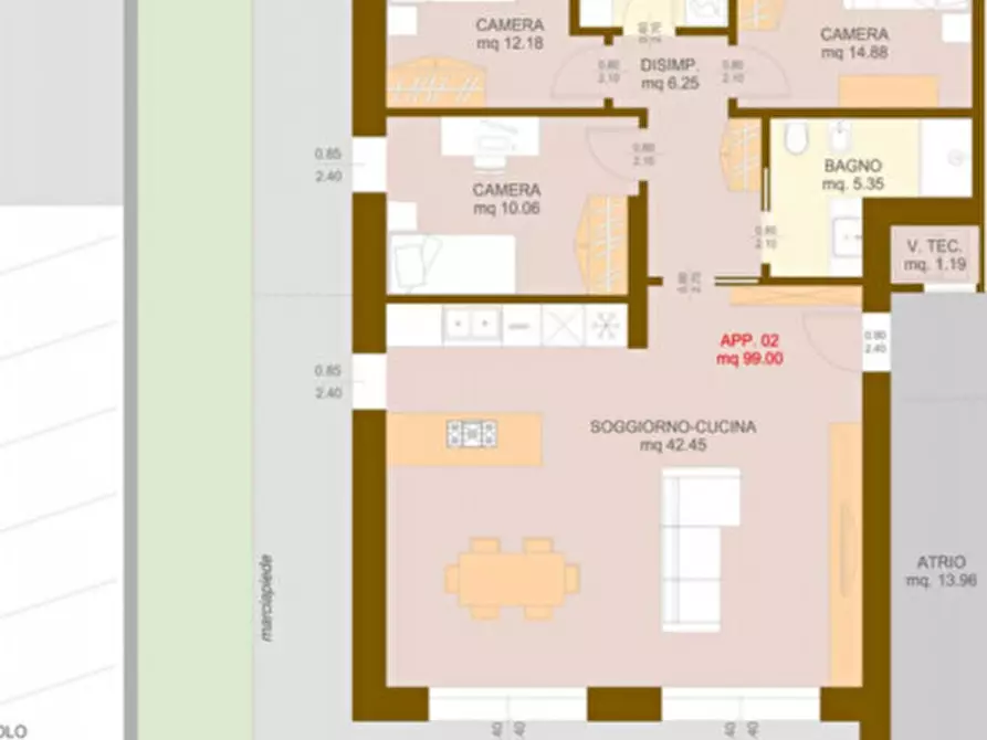 Immagine 4 di Appartamento in vendita  in Via delle Fornaci a San Martino Di Lupari