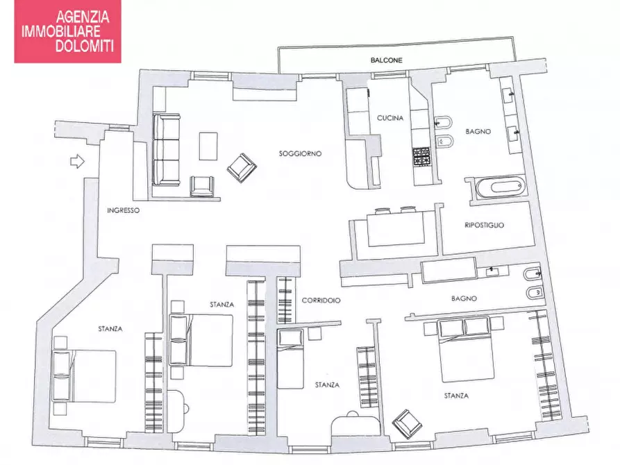 Immagine 20 di Appartamento in vendita  in Piazza della Vittoria - Siegesplatz a Bolzano