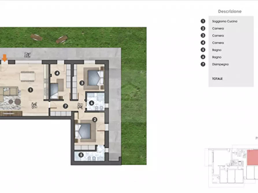 Immagine 8 di Appartamento in vendita  in Via Gaetano Donizetti a Ponte San Nicolò
