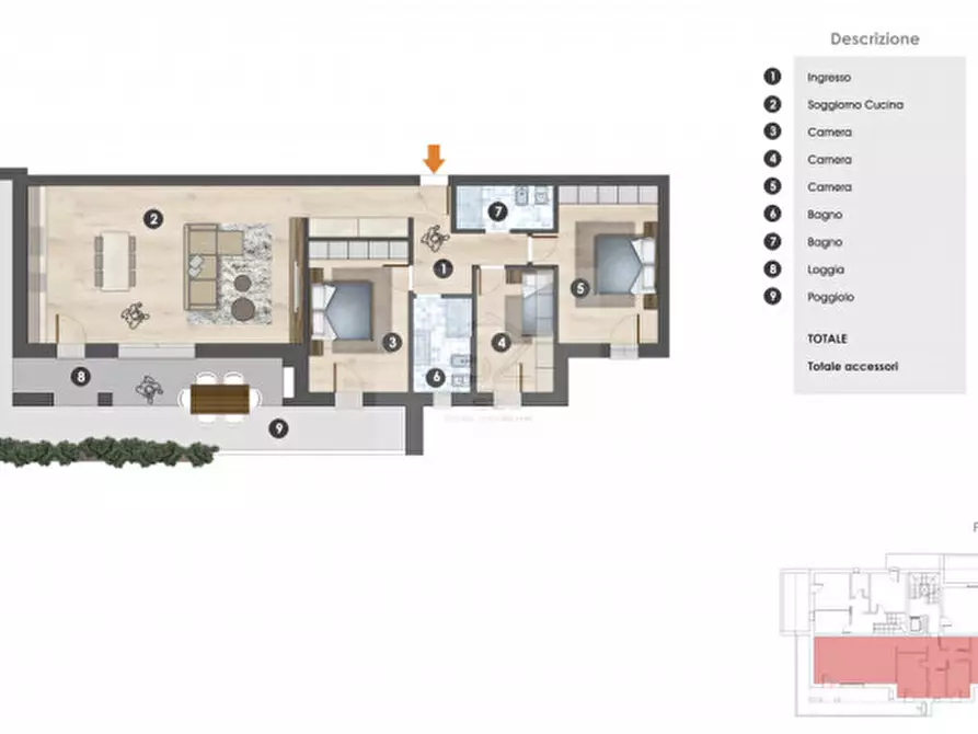 Immagine 10 di Appartamento in vendita  in Via Gaetano Donizetti a Ponte San Nicolò